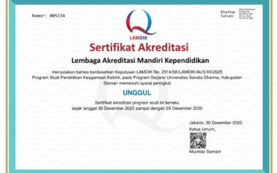 Upaya Konsisten dalam Meningkatkan Mutu Berkelanjutan: Program Studi Pendidikan Keagamaan Katolik Raih Akreditasi Unggul